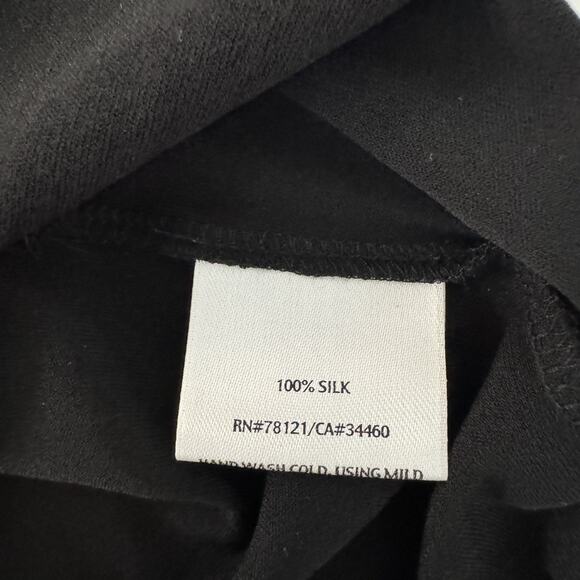 Eileen Fisher 100% Silk Scoop Neck Tank Shell Sz M Black Minimalist Capsule - Picture 5 of 8